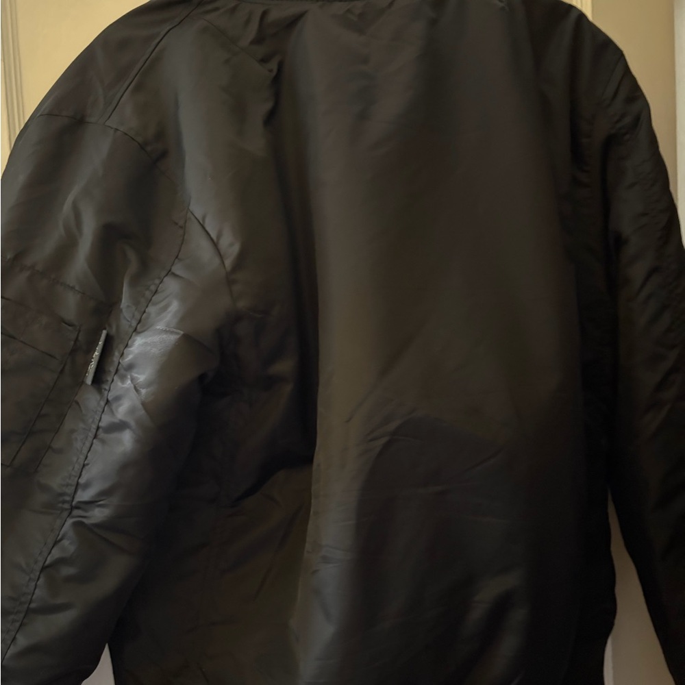Black Embroidered Patch Bomber Jacket - Unbranded - image 2